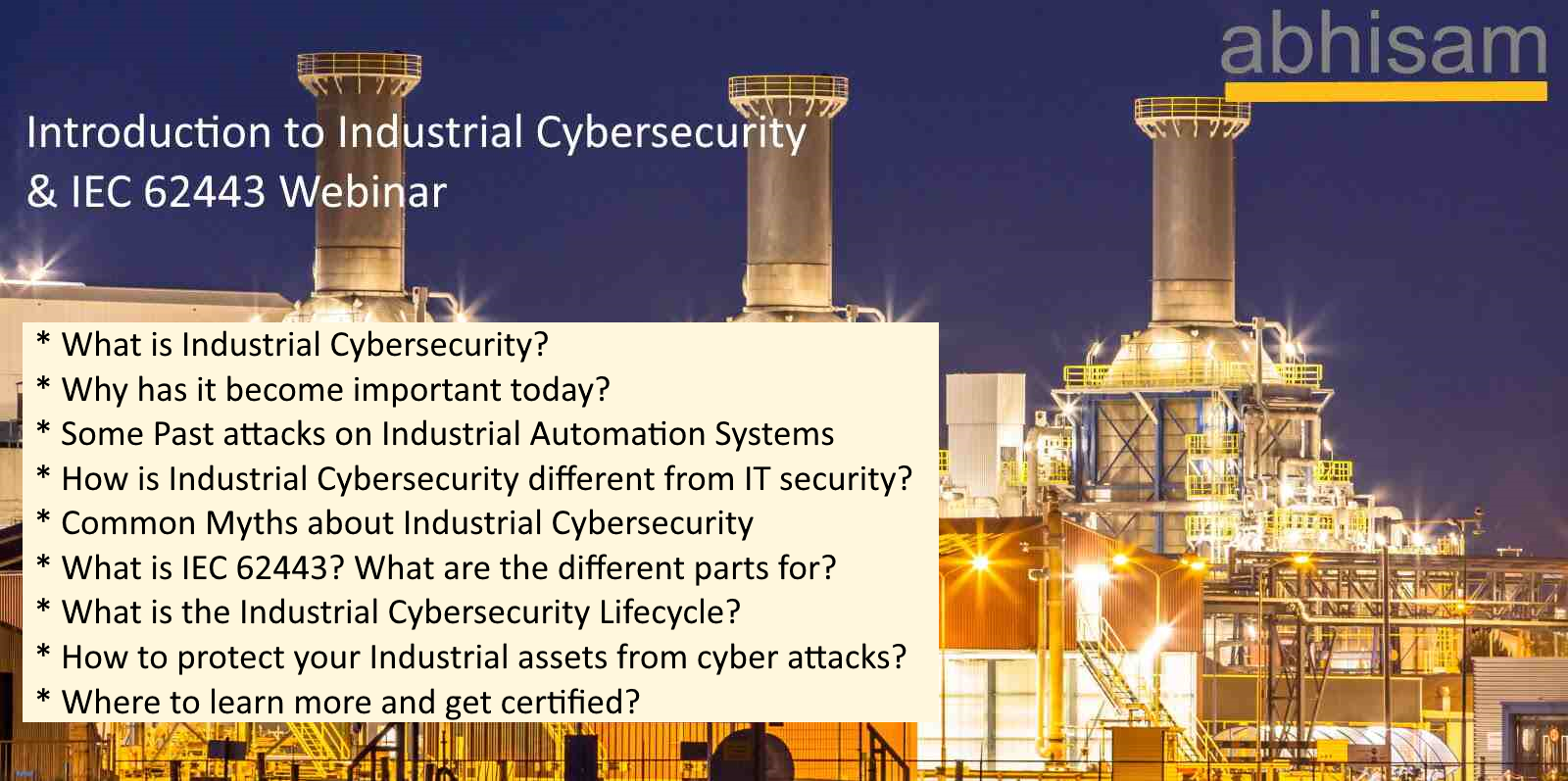 Free Industrial Cybersecurity webinar